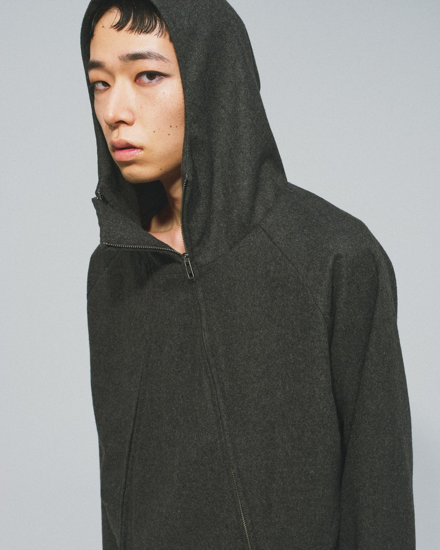 MELTON HOODED JACKET