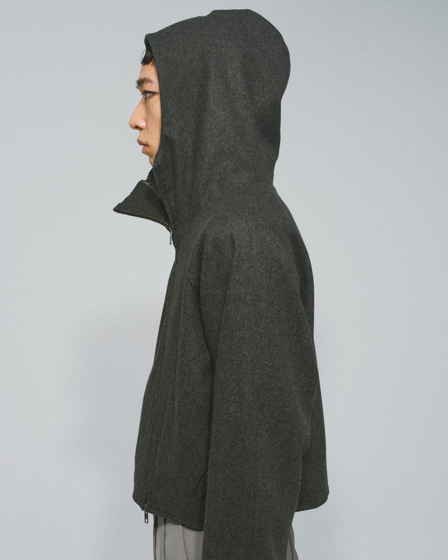 MELTON HOODED JACKET