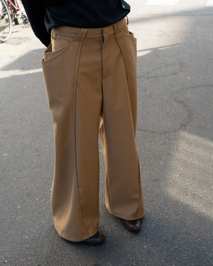 DOUBLE POCKETS WIDE PANTS